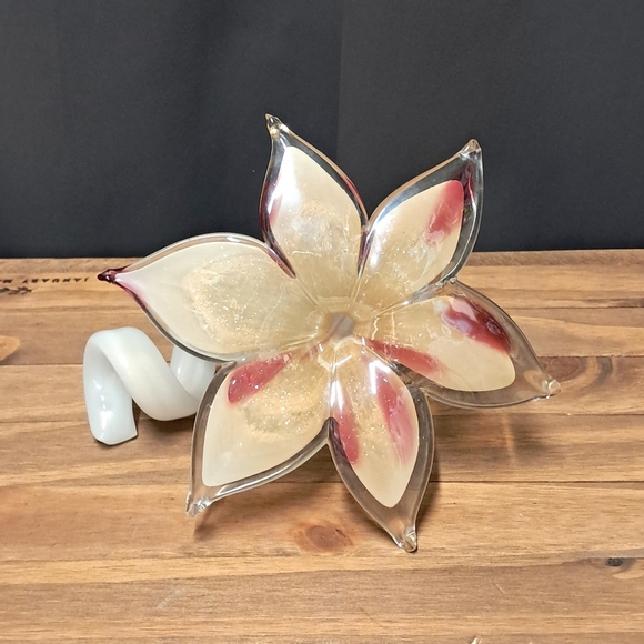 Vintage Murano Hand Blown Glass Flower Art - Picture 1 of 5